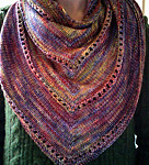 The Age of Brass and Steam Kerchief free knitting pattern; Malabrigo Silky Merino Yarn, color 850 archangel