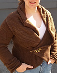 cardigan sweater; Malbrigo Worsted Merino Yarn, color coco #624