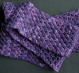 Malabrgo Merino Worsted yarn, color violetas 68, knitted scarf