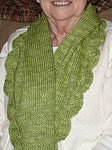 Malabrigo Silky Merino Yarn color lettuce hand knit scarf