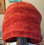 Hand-knit hat/tam with Malabrigo Merino Sock Yarn color botticelli red