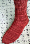 Hand-knit socks with Malabrigo Merino Sock Yarn color botticelli red