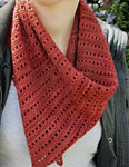 Hand-knit scarf/shawl with Malabrigo Merino Sock Yarn color botticelli red