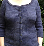 Hand knit cardigan sweater knit with Malabrigo sock yarn cote d azure