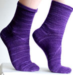 hand knit socks with Malabrigo sock yarn color violeta africana