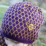 hand knit cap/hat with Malabrigo sock yarn color violeta africana