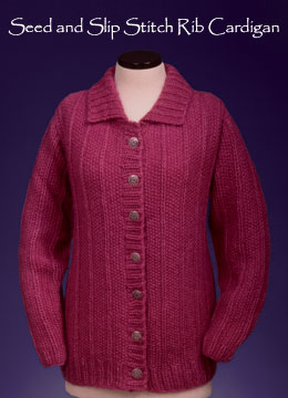 Vermont Fiber Designs Seed & Slip Stitch Rib Cardigan