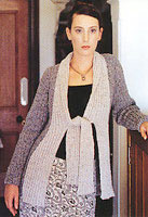 Jo Sharp Knitting Pattern Book Eight - Eclectic. Tie front jacket knitting pattern.  Jo Sharp Silkroad Aran Tweed knitting yarn.